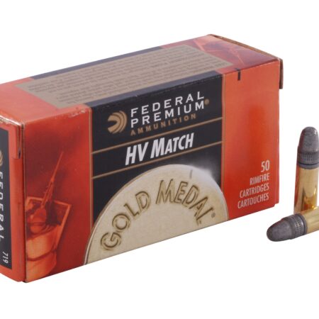 Federal Premium Gold Medal Target .22 Long Rifle High Velocity 40 Gr. Lead Round Nose- Box of 500