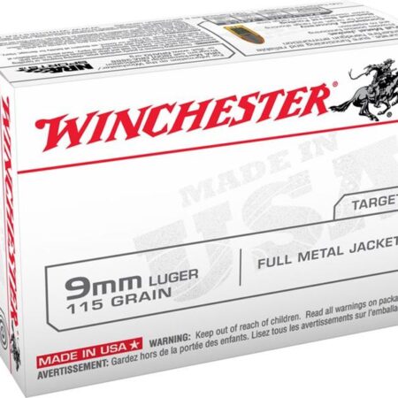 Winchester USA 9mm Luger 115 Gr. FMJ- Box of 100