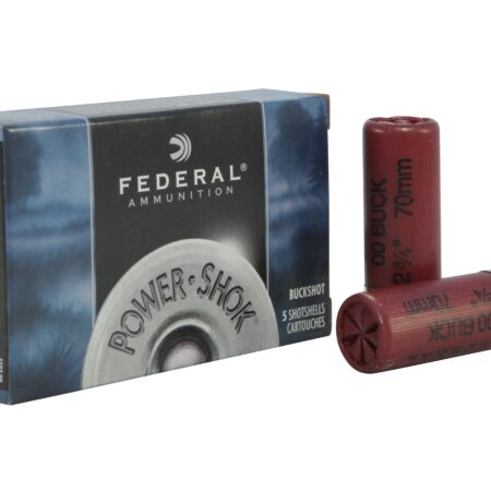 Federal Power-Shok 12 Gauge 2-3/4" Buffered 00 Buckshot 9 Pellets- Box of 5