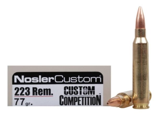 Nosler Match Grade .223 Remington 77 Gr. Custom Competition Match- Box of 20