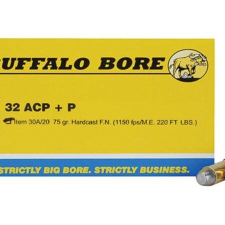 Buffalo Bore .32 ACP +P 75 Gr. Hardcast Flat Nose- Box of 20