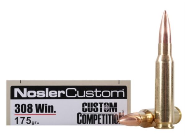 Nosler Match Grade .308 Winchester 175 Gr. Custom Competition- Box of 20