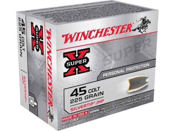 Winchester Super-X .45 Long Colt 225 Gr. Silvertip Hollow Point- Box of 20