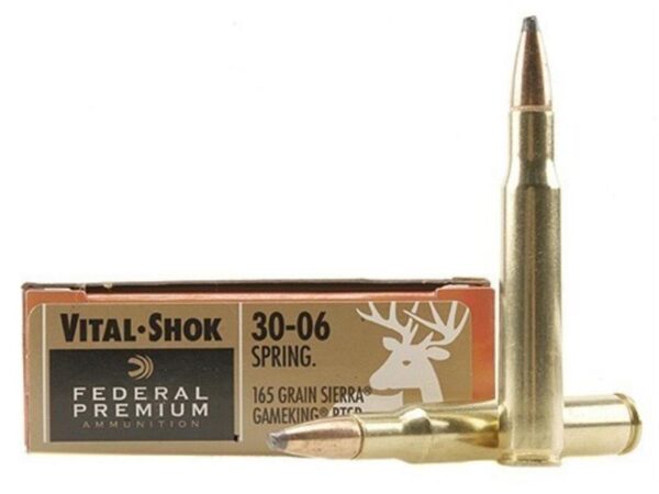 Federal Premium Vital-Shok .30-06 Springfield 165 Gr. Sierra GameKing Soft Point Boat Tail- Box of 20
