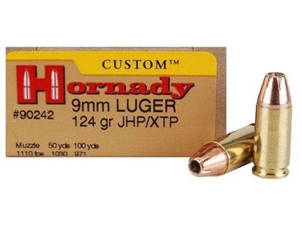 Hornady Custom 9mm Luger 124 Gr. XTP- Box of 25