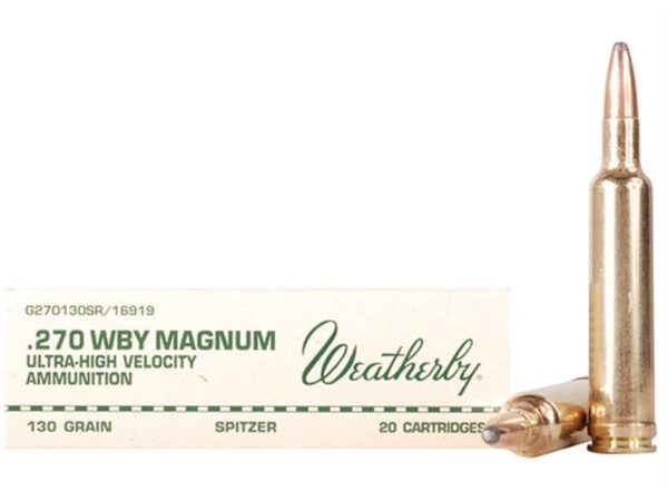 Weatherby .270 Weatherby Magnum 130 Gr. Norma Spitzer- Box of 20