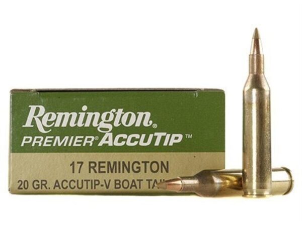 Remington Premier Varmint .17 Remington 20 Gr. AccuTip Boat Tail- Box of 20