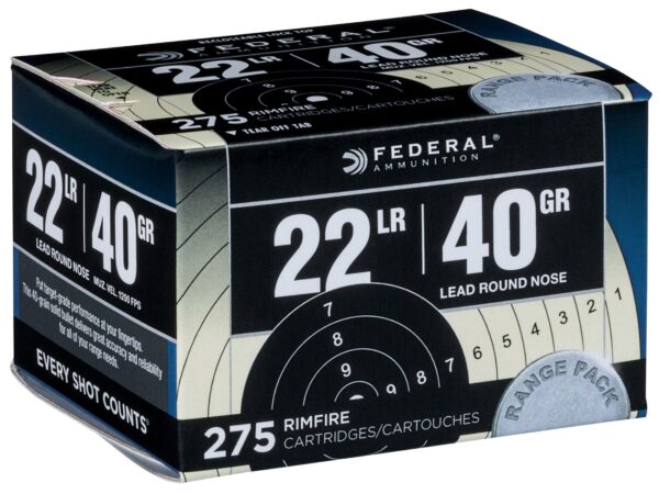 Federal Target Pack .22 Long Rifle 40 Gr. Lead Round Nose- Box of 275