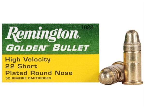 Remington High Velocity .22 Short 29 Gr. Plated Lead Round Nose- Box of 500