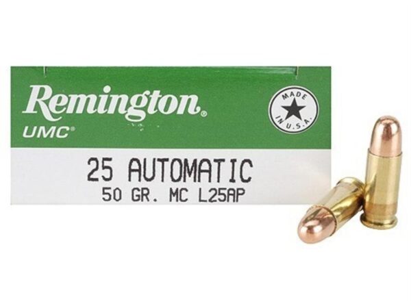 Remington UMC .25 ACP 50 Gr. Full Metal Jacket- Box of 50