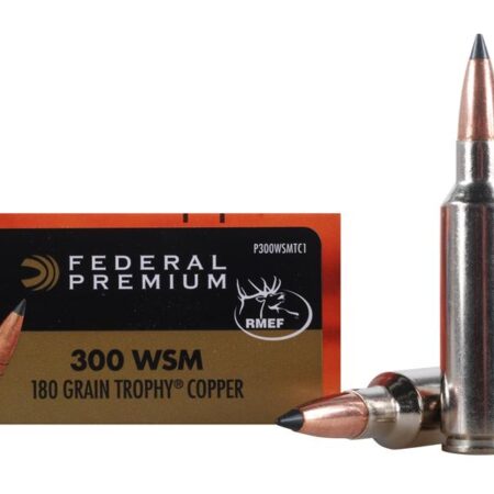 Federal Premium Vital-Shok .300 Winchester Short Magnum (WSM) 180 Gr. Trophy Copper Tipped Boat Tail- Lead-Free- Box of 20