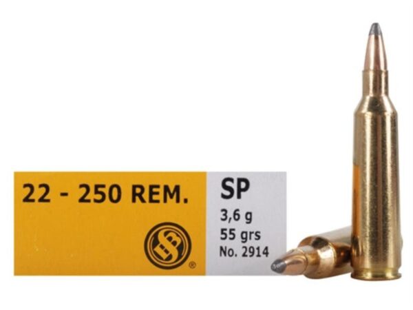 Sellier & Bellot .22-250 Remington 55 Gr. Soft Point- Box of 20