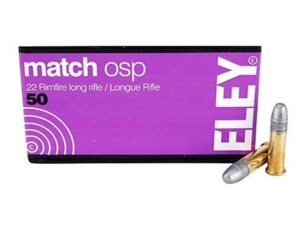 Eley Match OSP .22 Long Rifle 40 Gr. Lead Round Nose- Box of 50