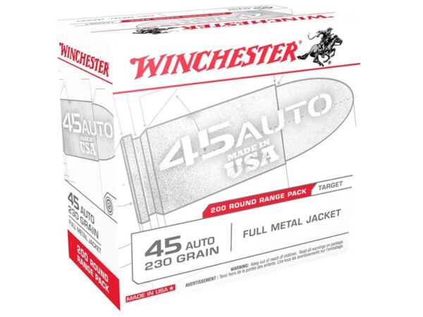 Winchester USA .45 ACP 230 Gr. Full Metal Jacket- Box of 200