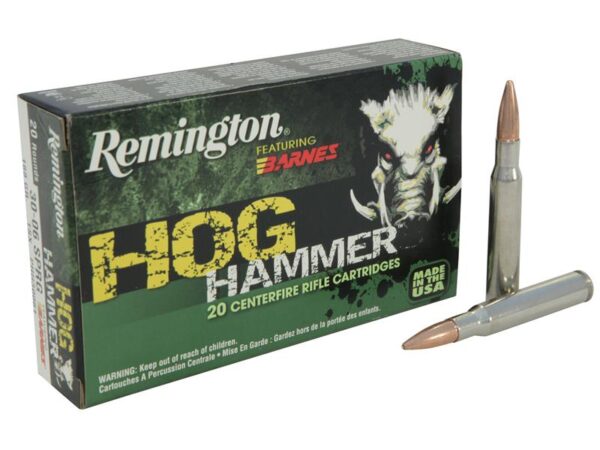 Remington Hog Hammer .30-06 Springfield 168 Gr. Barnes TSX Hollow Point- Lead-Free- Box of 20