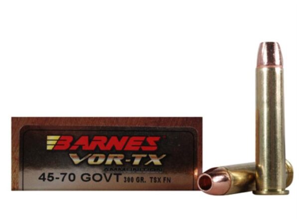 Barnes VOR-TX .45-70 Government 300 Gr. TSX Bullet Flat Nose Lead-Free- Box of 20