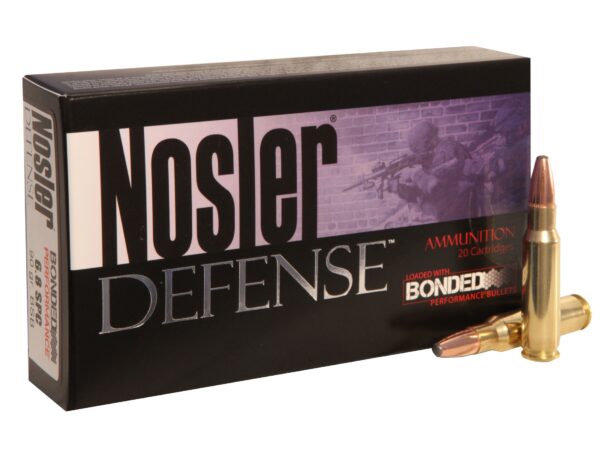 Nosler Defense 6.8 Remington SPC 90 Gr. Bonded Solid Base- Box of 20