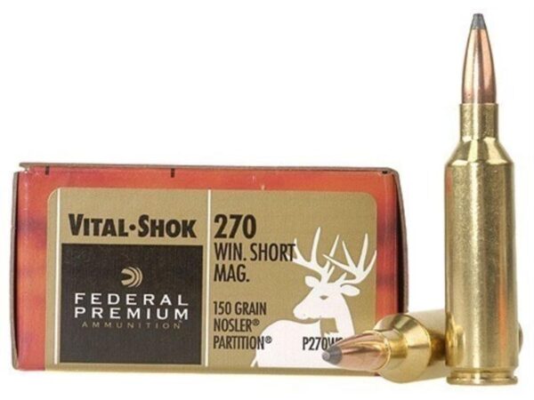 Federal Premium Vital-Shok .270 Winchester Short Magnum (WSM) 150 Gr. Nosler Partition- Box of 20