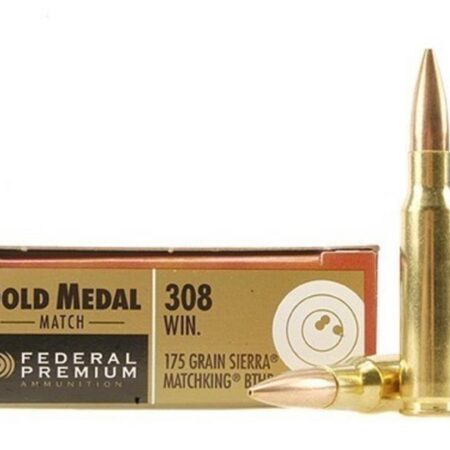 Federal Premium Gold Medal .308 Winchester 175 Gr. Sierra MatchKing Hollow Point Boat Tail- Box of 20