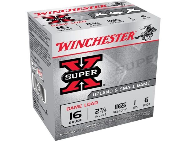 Winchester Super-X Game Loads 16 Gauge 2-3/4" 1 oz #6 Shot- Box of 25