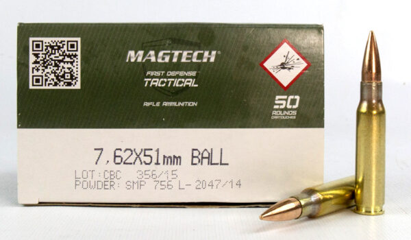 Magtech First Defense Tactical 7.62x51mm NATO 147 Gr. M80 Ball Full Metal Jacket- Box of 50