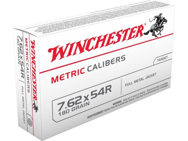 Winchester USA 7.62x54R 180 Gr. Full Metal Jacket- Box of 20