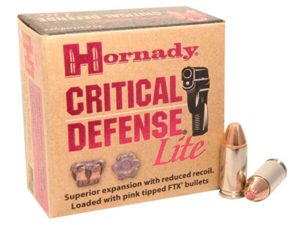 Hornady Critical Defense Lite 9mm Luger 100 Gr. FTX- Box of 25