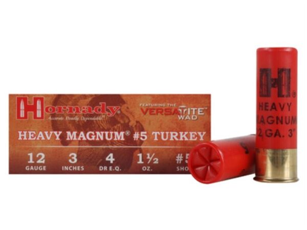Hornady Heavy Magnum Turkey 12 Gauge 3" 1-1/2 oz #5 Nickel Plated Shot- Box of 10