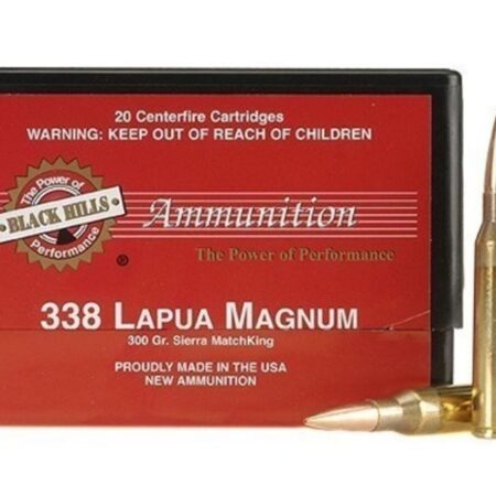 Black Hills .338 Lapua Magnum 300 Gr. Sierra MatchKing Hollow Point Boat Tail- Box of 20
