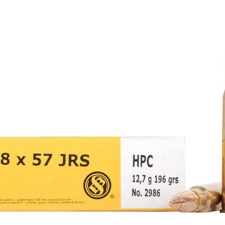 Sellier & Bellot 8mm Rimmed Mauser (8x57mm JRS) 196 Gr. Copper Cap Hollow Point- Box of 20