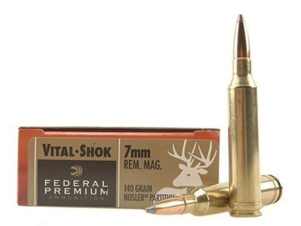 Federal Premium Vital-Shok 7mm Remington Magnum 140 Gr. Nosler Partition- Box of 20