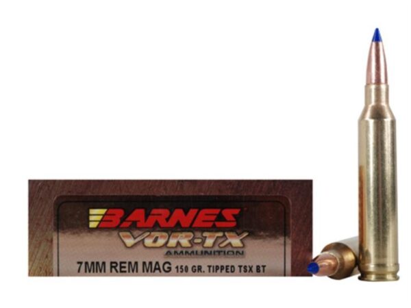 Barnes VOR-TX 7mm Remington Magnum 150 Gr. Tipped TSX Bullet Boat Tail Lead-Free- Box of 20