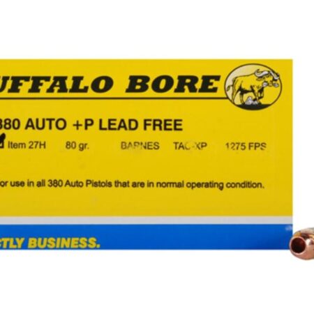 Buffalo Bore .380 ACP +P 80 Gr. Barnes TAC-XP Hollow Point- Lead-Free- Box of 20