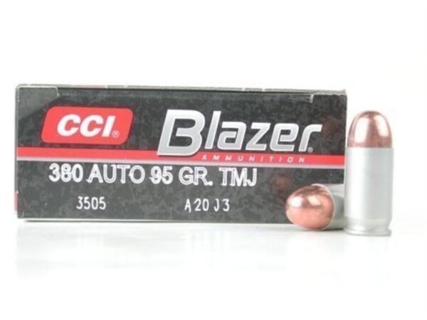CCI Blazer .380 ACP 95 Gr. Full Metal Jacket- Aluminum Case- Box of 50