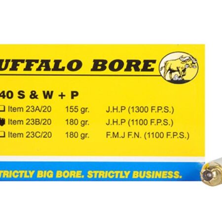 Buffalo Bore .40 S&W +P 180 Gr. Jacketed Hollow Point- Box of 20