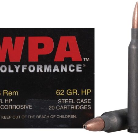 Wolf Polyformance .223 Remington 62 Gr. Jacketed Hollow Point (Bi-Metal) Steel Case- Box of 20