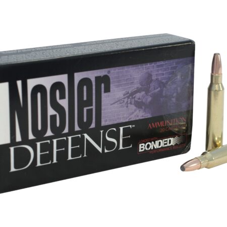 Nosler Defense .223 Remington 64 Gr. Bonded Solid Base Soft Point- Box of 20