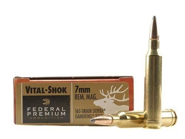 Federal Premium Vital-Shok 7mm Remington Magnum 165 Gr. Sierra GameKing Boat Tail- Box of 20