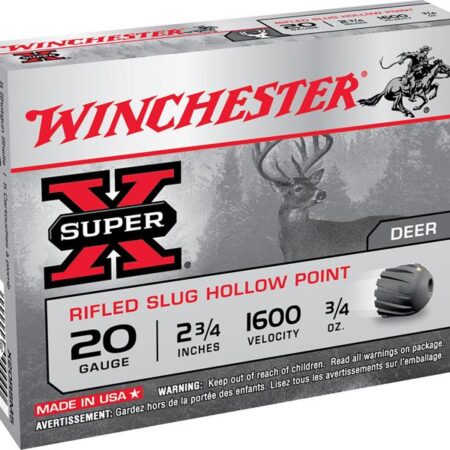 Winchester Super-X 20 Gauge 2-3/4" 3/4 oz Rifled Slug- Box of 5