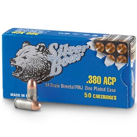 Silver Bear .380 ACP 94 Gr. FMJ (Bi-Metal)- Box of 50