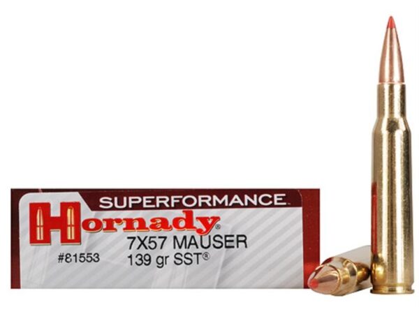 Hornady SUPERFORMANCE 7x57mm Mauser (7mm Mauser) 139 Gr. SST- Box of 20