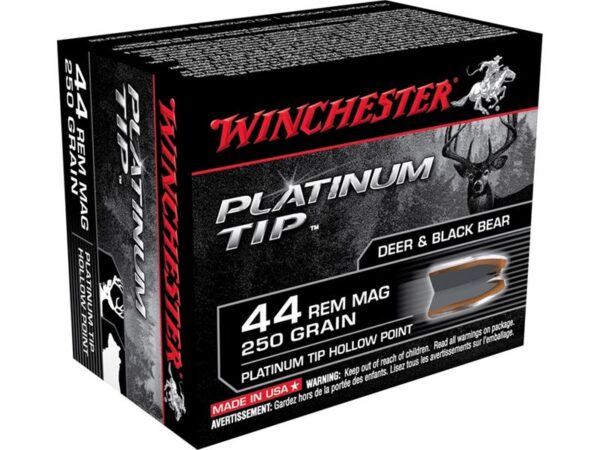 Winchester Supreme .44 Remington Magnum 250 Gr. Platinum Tip Hollow Point- Box of 20