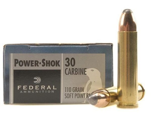 Federal Power-Shok .30 Carbine 110 Gr. Round Nose Soft Point- Box of 20