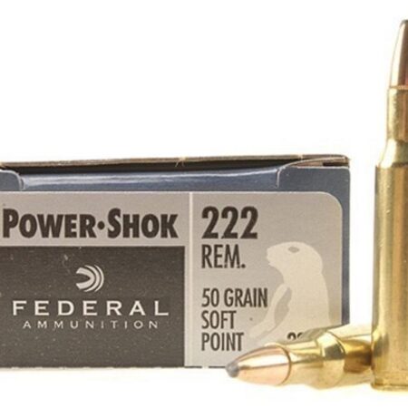 Federal Power-Shok .222 Remington 50 Gr. Soft Point- Box of 20