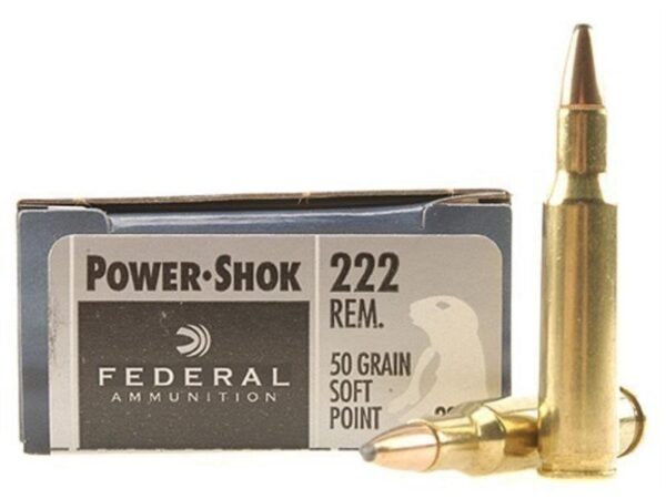Federal Power-Shok .222 Remington 50 Gr. Soft Point- Box of 20