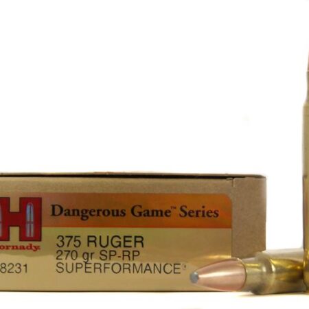 Hornady Dangerous Game SUPERFORMANCE .375 Ruger 270 Gr. Spire Point Recoil Proof- Box of 20