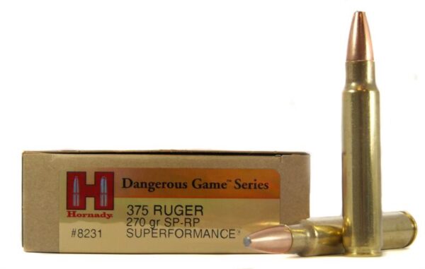 Hornady Dangerous Game SUPERFORMANCE .375 Ruger 270 Gr. Spire Point Recoil Proof- Box of 20