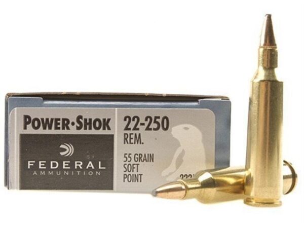 Federal Power-Shok .22-250 Remington 55 Gr. Soft Point- Box of 20