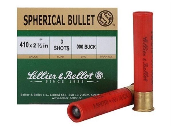 Sellier & Bellot .410 Bore 2-1/2" 000 Buckshot 3 Pellets- Box of 25