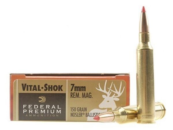 Federal Premium Vital-Shok 7mm Remington Magnum 150 Gr. Nosler Ballistic Tip- Box of 20